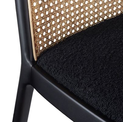 Mail Packing Durable Solid Wood Armless Rattan Dining Chair for Dining Room