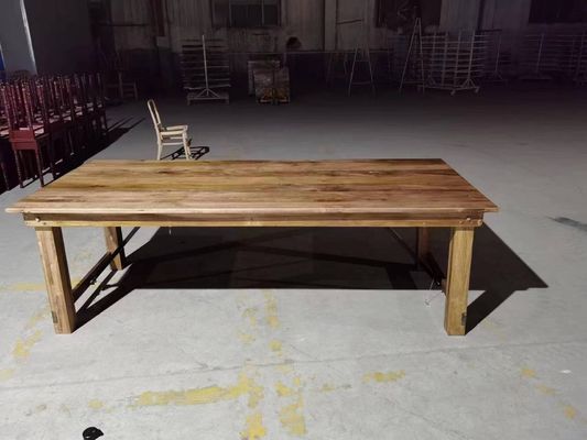 Wholesales Banquet Hotel Home Foldable Solid Pine Wood Farm Table and Bench in Luxury Classic Style with Mail Packing Y