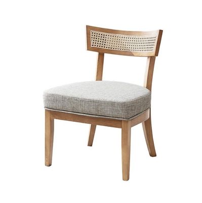 Nordic Style Rattan Dining Chair Upholstered Solid Wood Chair for Living Room Decoration