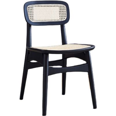 Modern Design Nordic Practical Solid Wood Chair Rattan Dining Chair for Restaurant