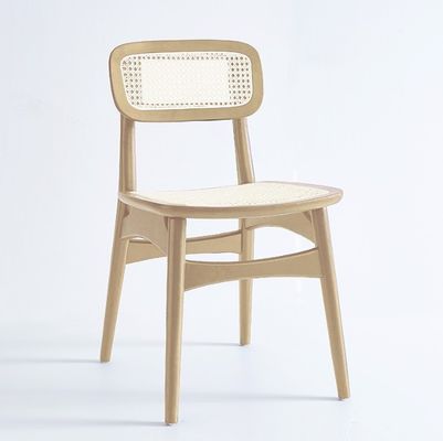 Modern Design Nordic Practical Solid Wood Chair Rattan Dining Chair for Restaurant