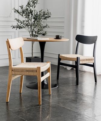 Customized Dining Room Furniture Nordic Wood Dining Chair Rattan Chair