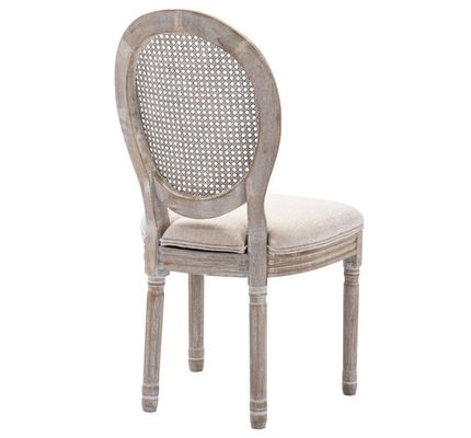 PU Leather Covered French Vintage Style Dining Chair with Stackable Design and Solid Wood