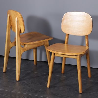 Rubber Wood Nordic Restaurant Chair Exquisite Wooden Chairs for Modern Dining Room