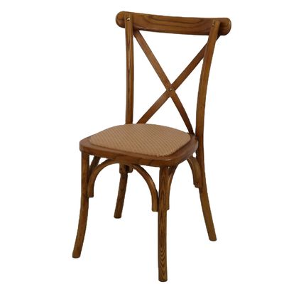Mail Packing Wooden X Cross Back Chairs for Antique Design in Restaurants and Weddings
