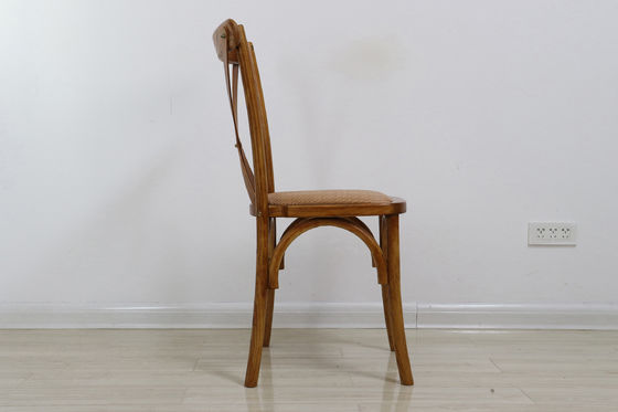 Mail Packing Wooden X Cross Back Chairs for Antique Design in Restaurants and Weddings