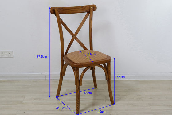 Mail Packing Wooden X Cross Back Chairs for Antique Design in Restaurants and Weddings