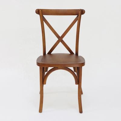 Commercial Furniture Stackable Vintage Cross X back Wood Dining Chairs for Weddings Events and Restaurants