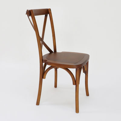 Commercial Furniture Stackable Vintage Cross X back Wood Dining Chairs for Weddings Events and Restaurants