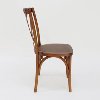 Commercial Furniture Stackable Vintage Cross X back Wood Dining Chairs for Weddings Events and Restaurants