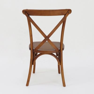 Commercial Furniture Stackable Vintage Cross X back Wood Dining Chairs for Weddings Events and Restaurants