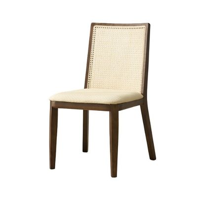 Restaurant Furniture Rattan Chair with Ash Wood Frame and Upholstered Seat