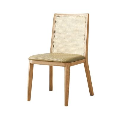 Restaurant Furniture Rattan Chair with Ash Wood Frame and Upholstered Seat