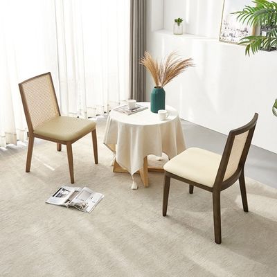 Restaurant Furniture Rattan Chair with Ash Wood Frame and Upholstered Seat