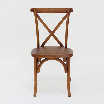 Apartment Modern Cross Back Stackable Wooden Seat Solid Wood Banquet Wedding Wooden Chair for Apartment Furniture