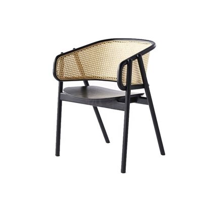 NO Folded Stylish Solid Wood Rattan Dining Chair for Living Room and Dining Room