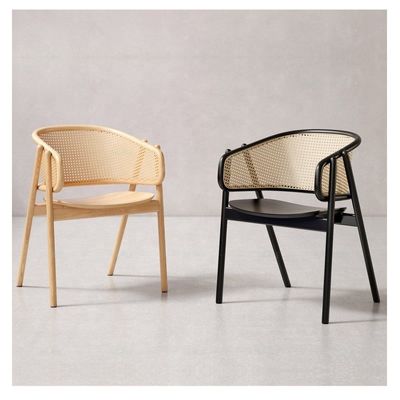 NO Folded Stylish Solid Wood Rattan Dining Chair for Living Room and Dining Room