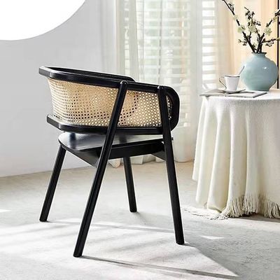 NO Folded Stylish Solid Wood Rattan Dining Chair for Living Room and Dining Room