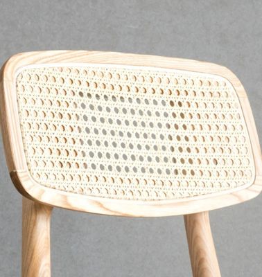 Modern Design Solid Wood Armless Rattan Dining Chair for Indoor Home Furniture