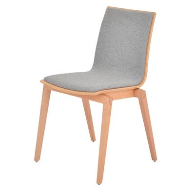 Solid Wood Seat Stackable Chair for Coffee Shop and Restaurant Curved Back Design