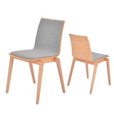 Solid Wood Seat Stackable Chair for Coffee Shop and Restaurant Curved Back Design