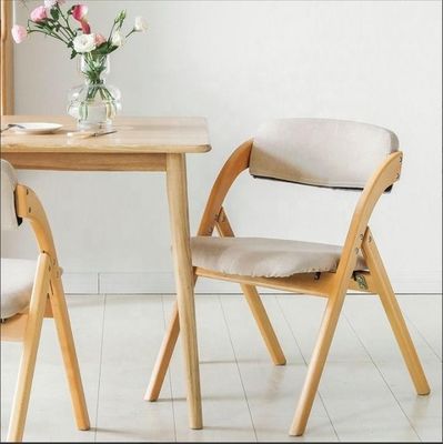 Foldable Dining Chair with Solid Wood Legs and Modern Design featuring Fabric or PU Leather Material
