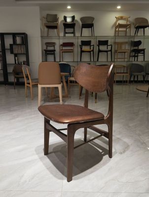 Classical Nordic Restaurant Chair W48cm*D50cm*82cm with Burlywood/Brown Upholstered Wooden Chairs