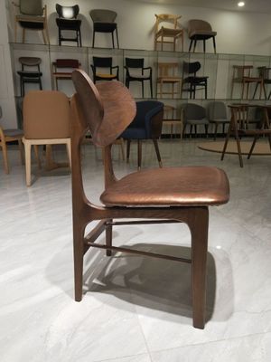 Classical Nordic Restaurant Chair W48cm*D50cm*82cm with Burlywood/Brown Upholstered Wooden Chairs