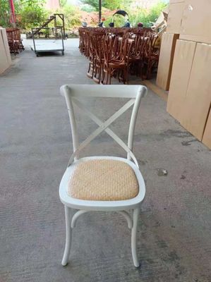 Nordic Style Stackable Wood Cross Back Rattan Dining Chair with Custom W42CM*D44CM*H87CM Size