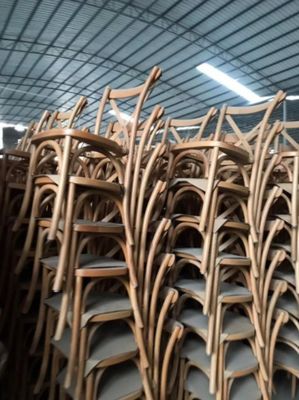 Nordic Style Stackable Wood Cross Back Rattan Dining Chair with Custom W42CM*D44CM*H87CM Size