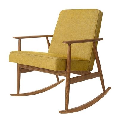 Modern Living Room Furniture Wooden Rocking Sofa Armchair with Fabric Velvet Seat