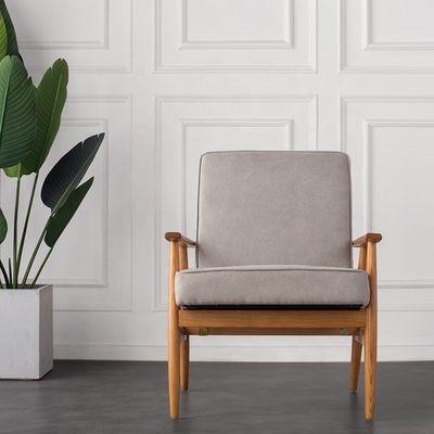 Modern Living Room Furniture Wooden Rocking Sofa Armchair with Fabric Velvet Seat