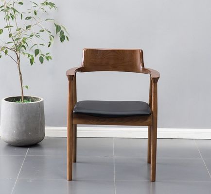 Solid Wood Upholstered Dining Chairs in Classical Nordic Style for Dining Room and Living Room