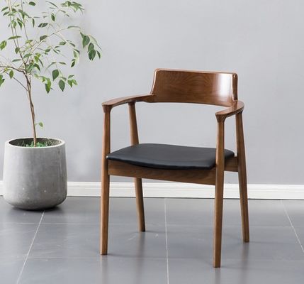Solid Wood Upholstered Dining Chairs in Classical Nordic Style for Dining Room and Living Room