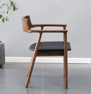 Solid Wood Upholstered Dining Chairs in Classical Nordic Style for Dining Room and Living Room