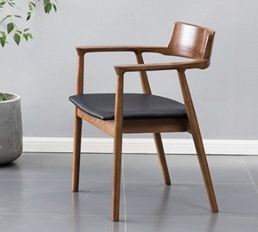 Solid Wood Upholstered Dining Chairs in Classical Nordic Style for Dining Room and Living Room
