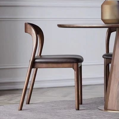 Modern Nordic Solid Wood Upholstered Restaurant Chair Dining Chairs with W48.5cm*D55.2cm*H77cm Dimensions