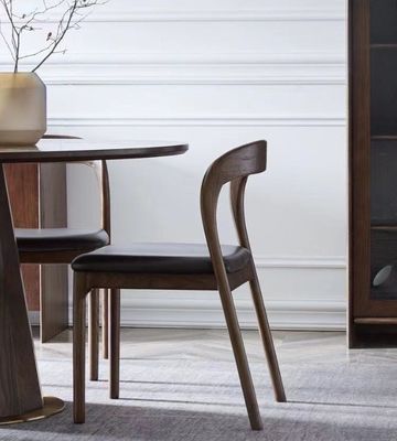 Modern Nordic Solid Wood Upholstered Restaurant Chair Dining Chairs with W48.5cm*D55.2cm*H77cm Dimensions