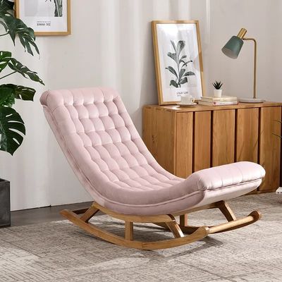 OEM Service Accepted Solid Wood Single Tufted Fabric Leisure Rocking Sofa Chair NO Folded