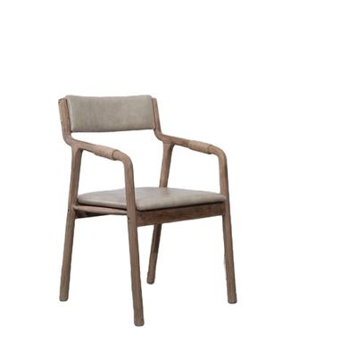 Dining Room Furniture Solid Wood Vintage Style Rope Decorated Dining Armchair