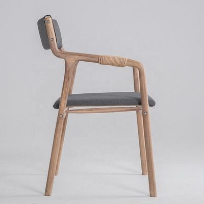Dining Room Furniture Solid Wood Vintage Style Rope Decorated Dining Armchair