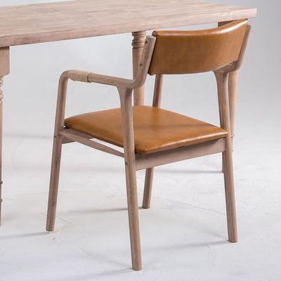 Dining Room Furniture Solid Wood Vintage Style Rope Decorated Dining Armchair