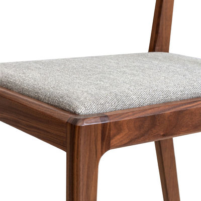 Wooden Dining Chair with Modern Nordic Home Design and Upholstered Seat