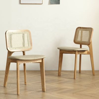 Create a Luxurious Dining Experience with Nordic Light Luxury Solid Wood Rattan Back Leather Chair
