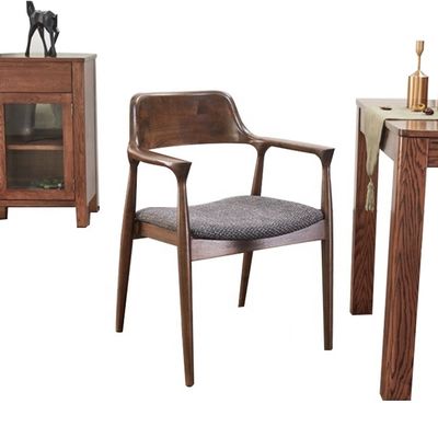Dining Room Furniture Modern Black Leather Upholstered Wooden Material Dining Chair with Upholstery and Design