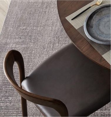 Modern Bent Backrest Solid Wood Stackable Leather Upholstered Dining Chair with Curved Backrest Design