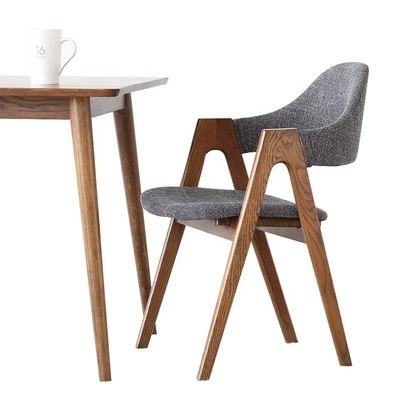 6 Chairs Wooden Dining Table Set in Nordic Style for Dining