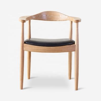 Solid Wood Low Round Back Dining Chair in Modern Style for Luxury Dining