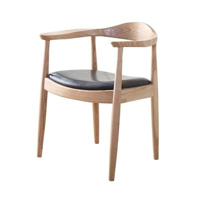 Solid Wood Low Round Back Dining Chair in Modern Style for Luxury Dining