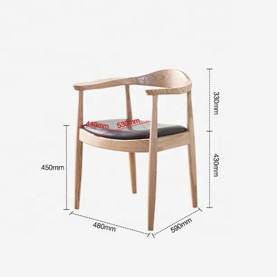 Solid Wood Low Round Back Dining Chair in Modern Style for Luxury Dining